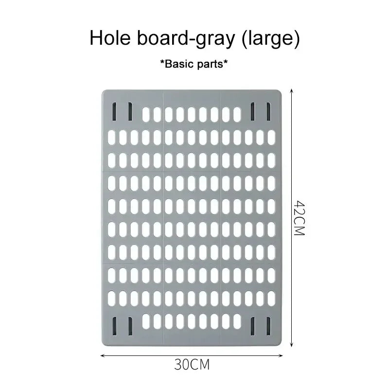 Space-Saving Wall Storage Rack: Punch-Free Hanging Organizer for Kitchen, Bathroom & Dorm | Multi-Purpose Pegboard Shelf with Hooks for Home Organization